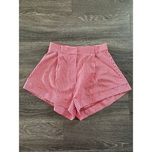 NWT Miscreants London x Revolve Red & White Plaid Gingham Shorts Size US 4 UK 8